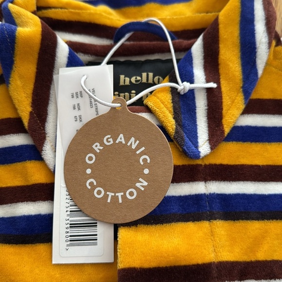 NWT mini rodini organic cotton velour blazer jacket boys unisex navy size 5-7 - Picture 3 of 8